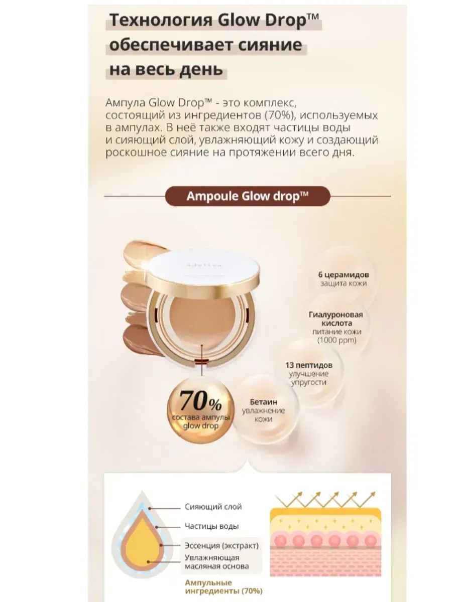 Atomy Аделика Коллаген Кушон 04 Песочный
