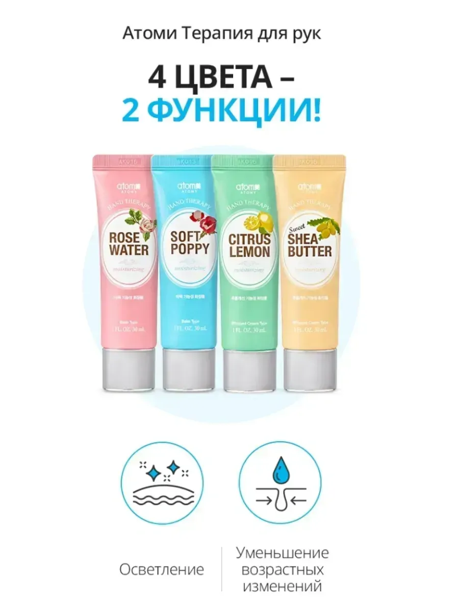 Atomy Атоми Набор Терапия крем для рук с яркими вк